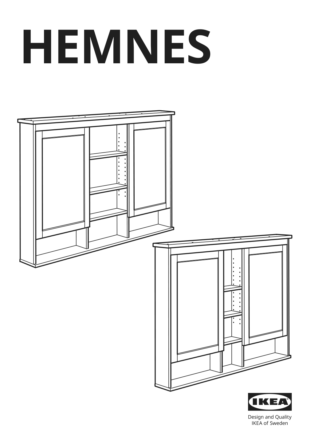 Assembly instructions for IKEA Hemnes mirror cabinet with 2 doors white | Page 1 - IKEA HEMNES mirror cabinet with 2 doors 002.987.41