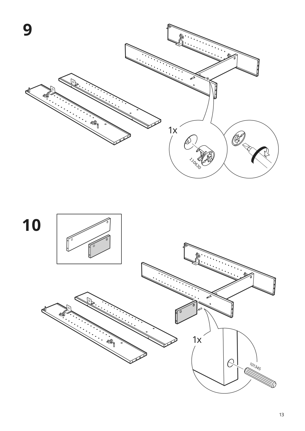 Assembly instructions for IKEA Hemnes mirror cabinet with 2 doors white | Page 13 - IKEA HEMNES mirror cabinet with 2 doors 002.987.41