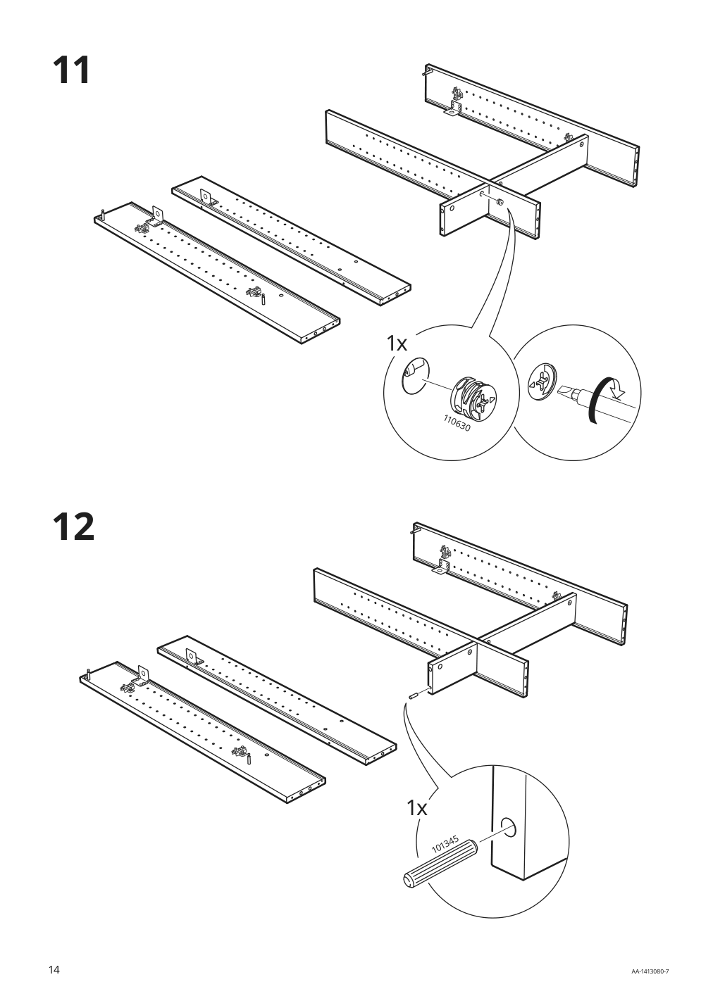 Assembly instructions for IKEA Hemnes mirror cabinet with 2 doors white | Page 14 - IKEA HEMNES mirror cabinet with 2 doors 002.987.41