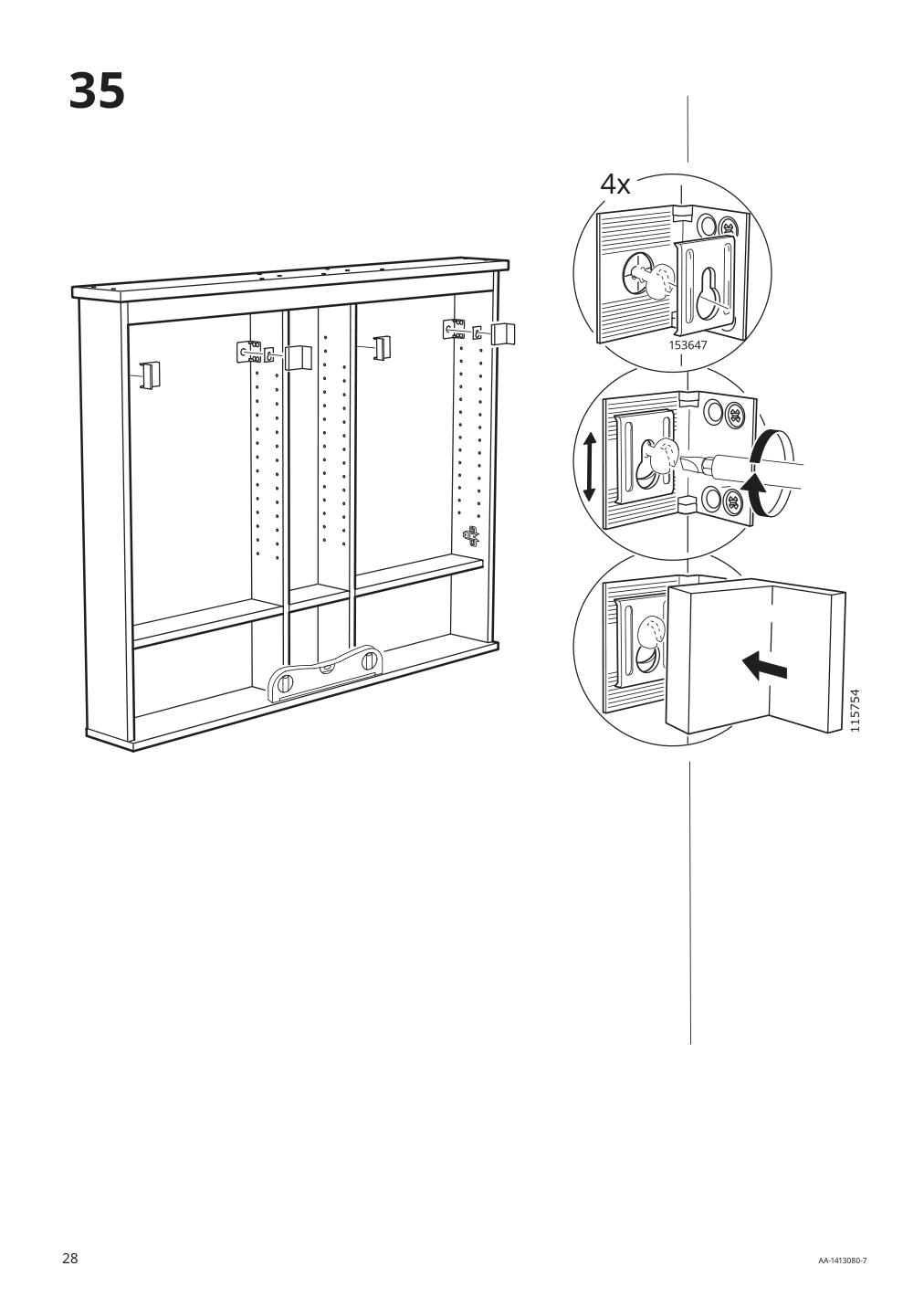 Assembly instructions for IKEA Hemnes mirror cabinet with 2 doors white | Page 28 - IKEA HEMNES mirror cabinet with 2 doors 002.987.41