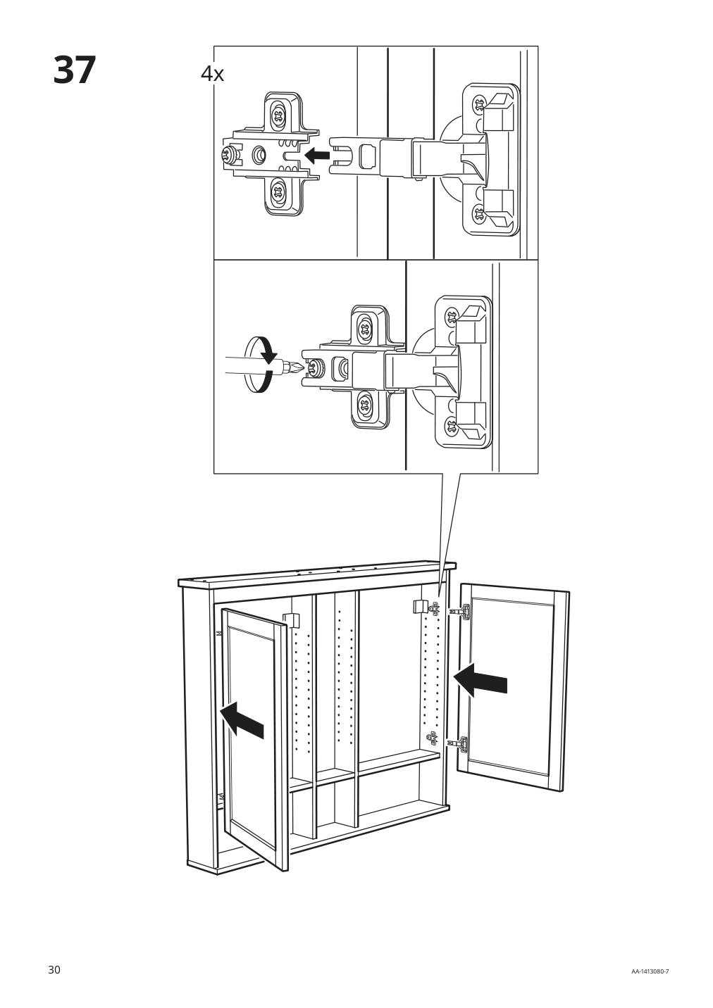 Assembly instructions for IKEA Hemnes mirror cabinet with 2 doors white | Page 30 - IKEA HEMNES mirror cabinet with 2 doors 002.987.41