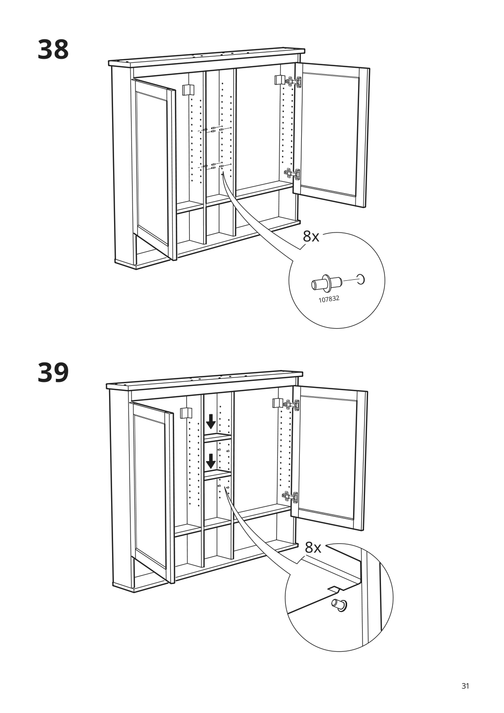 Assembly instructions for IKEA Hemnes mirror cabinet with 2 doors white | Page 31 - IKEA HEMNES mirror cabinet with 2 doors 002.987.41