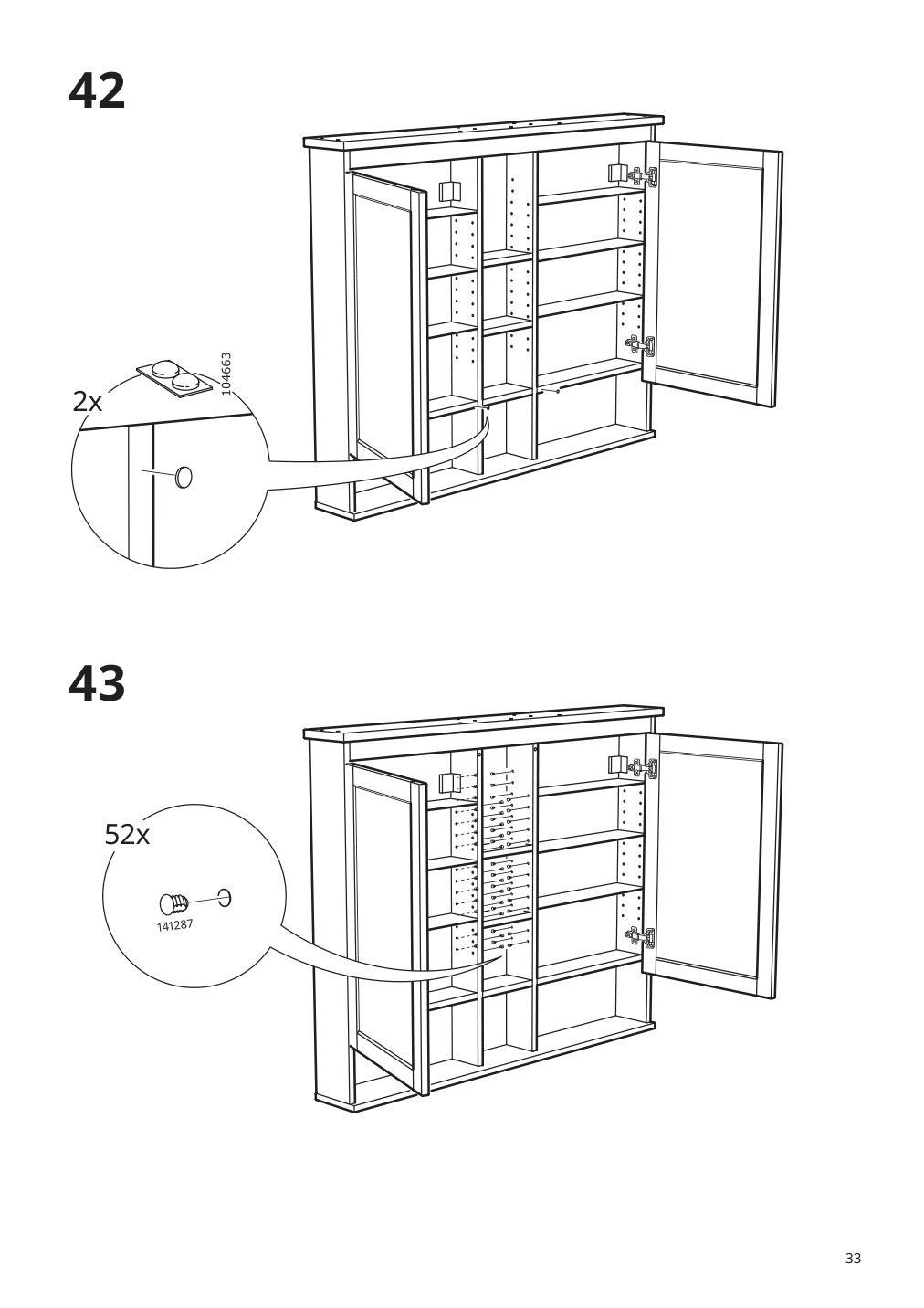 Assembly instructions for IKEA Hemnes mirror cabinet with 2 doors white | Page 33 - IKEA HEMNES mirror cabinet with 2 doors 002.987.41