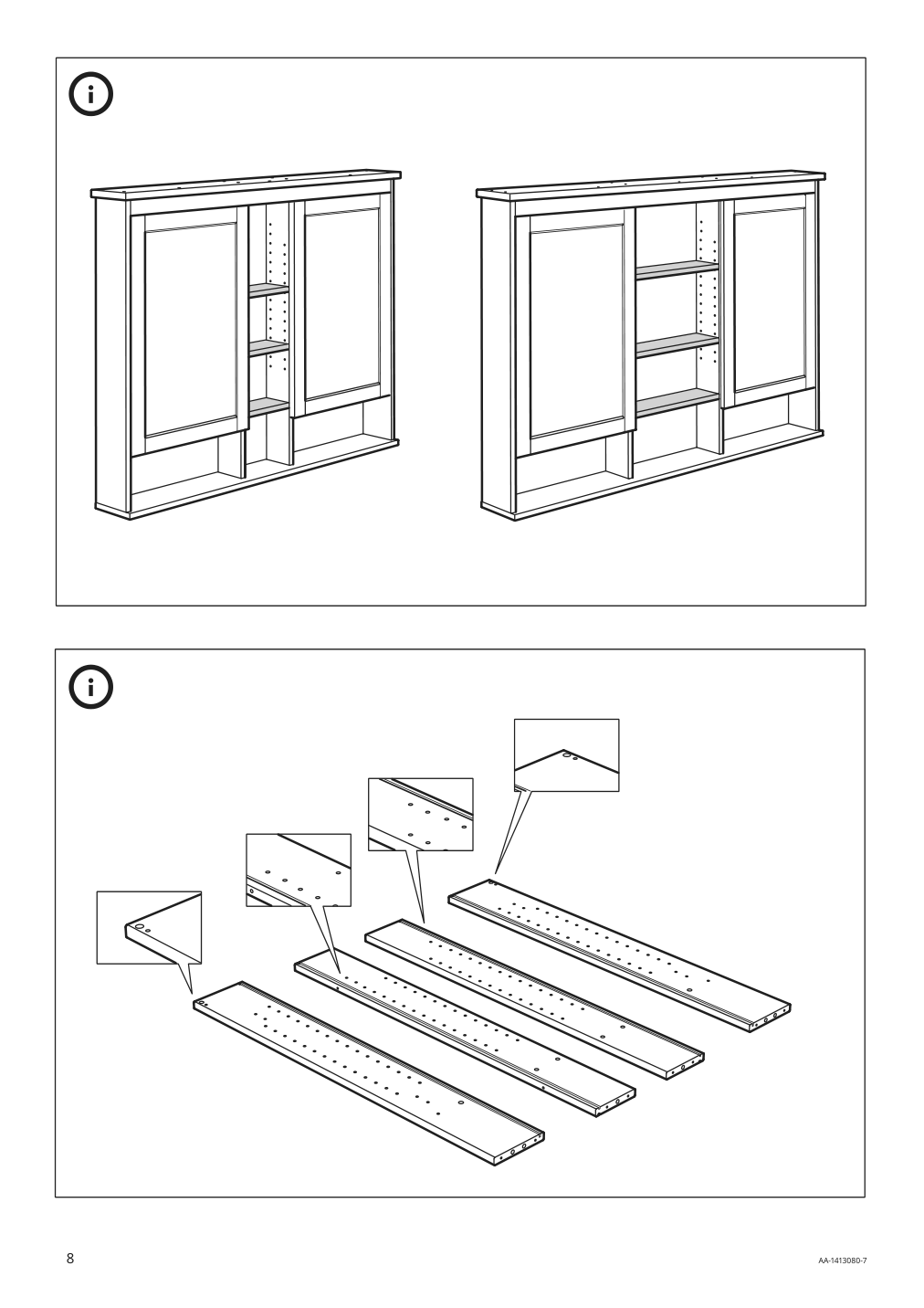 Assembly instructions for IKEA Hemnes mirror cabinet with 2 doors white | Page 8 - IKEA HEMNES mirror cabinet with 2 doors 002.987.41