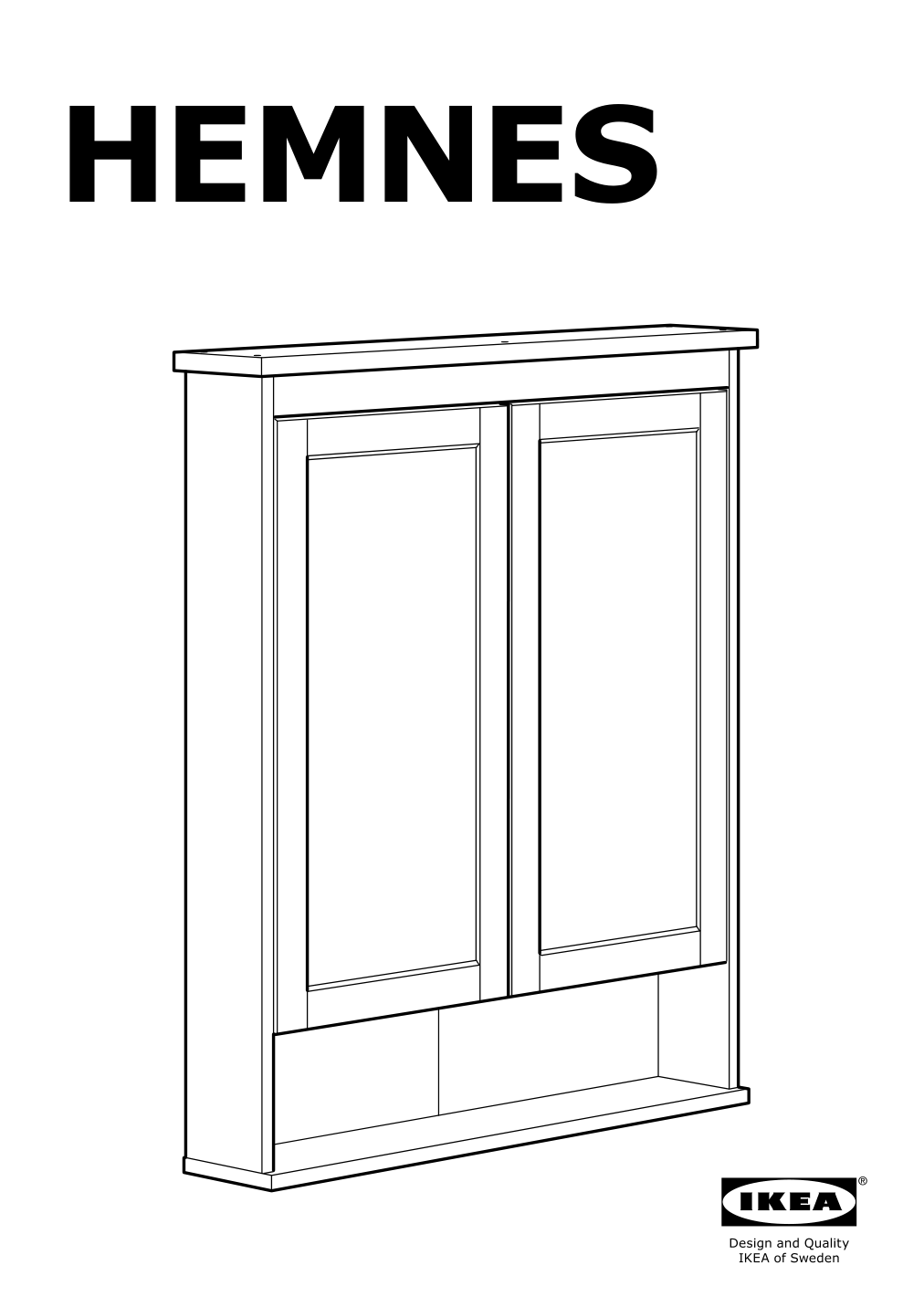 Assembly instructions for IKEA Hemnes mirror cabinet with 2 doors white | Page 1 - IKEA HEMNES / RÄTTVIKEN bathroom furniture, set of 5 793.881.21