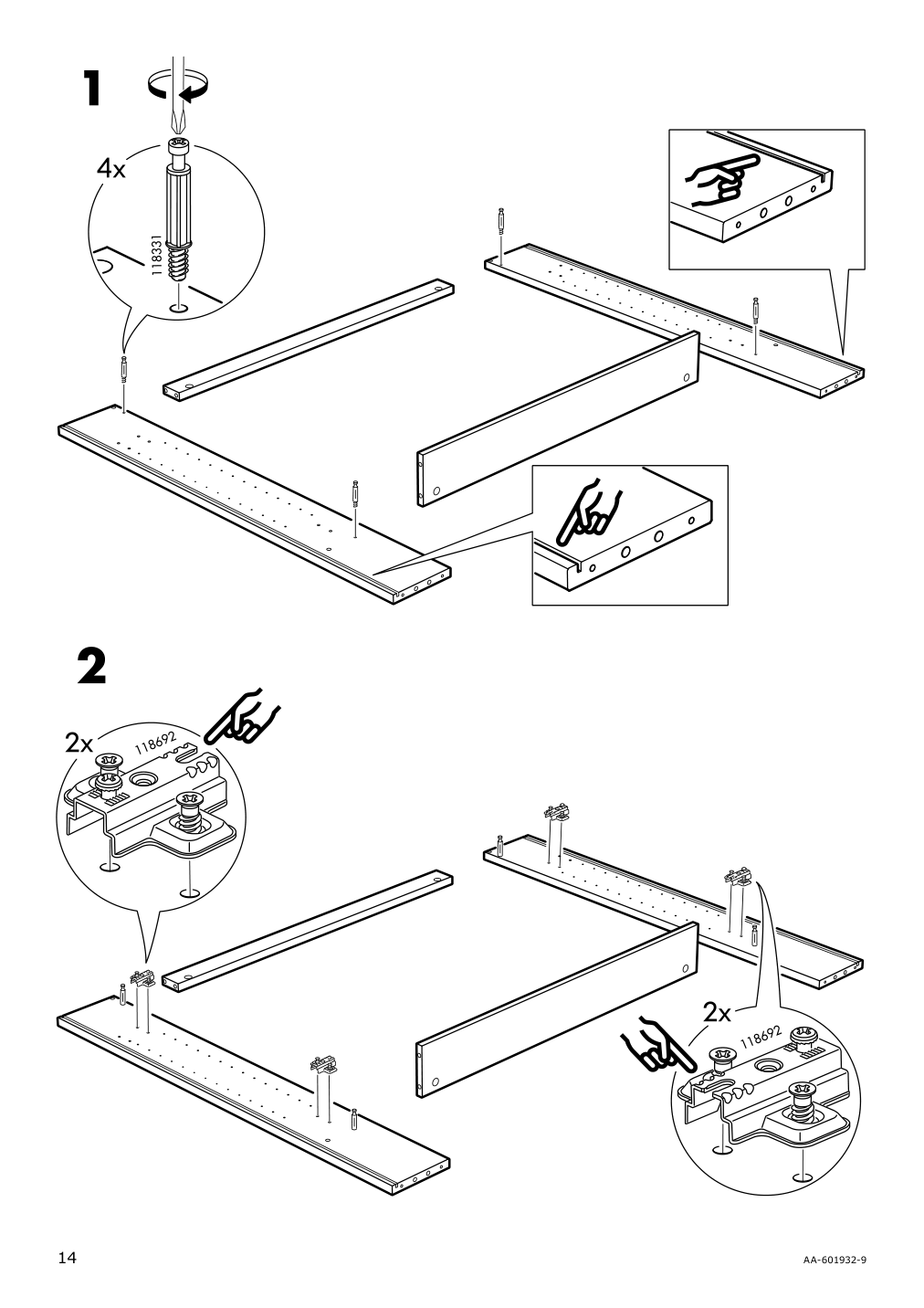 Assembly instructions for IKEA Hemnes mirror cabinet with 2 doors white | Page 14 - IKEA HEMNES / RÄTTVIKEN bathroom furniture, set of 5 993.044.46