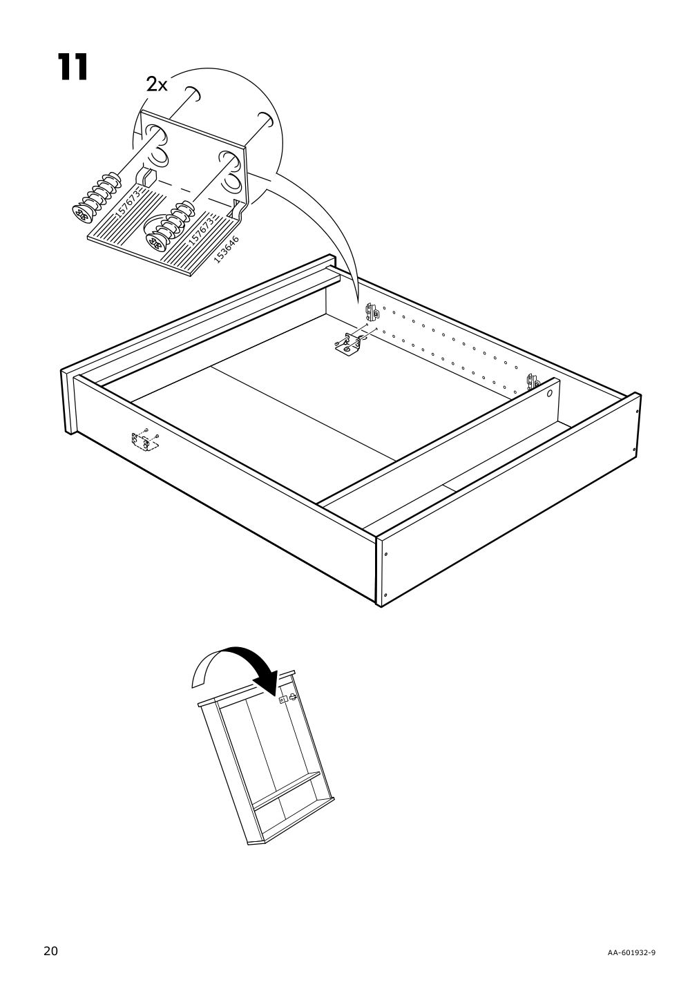 Assembly instructions for IKEA Hemnes mirror cabinet with 2 doors white | Page 20 - IKEA HEMNES / RÄTTVIKEN bathroom furniture, set of 5 793.881.21