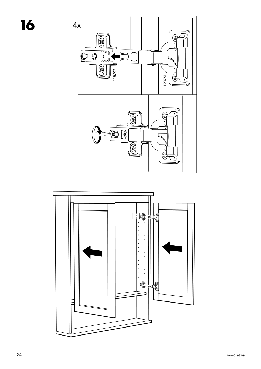 Assembly instructions for IKEA Hemnes mirror cabinet with 2 doors white | Page 24 - IKEA HEMNES / RÄTTVIKEN bathroom furniture, set of 5 793.881.21