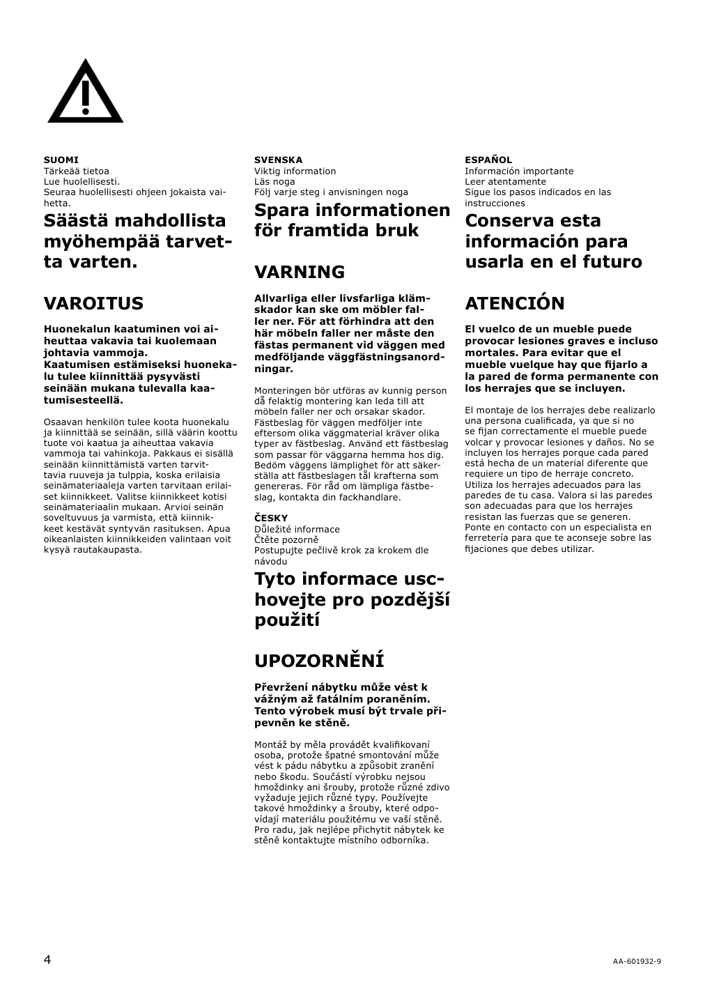 Assembly instructions for IKEA Hemnes mirror cabinet with 2 doors white | Page 4 - IKEA HEMNES / RÄTTVIKEN bathroom furniture, set of 5 993.044.46