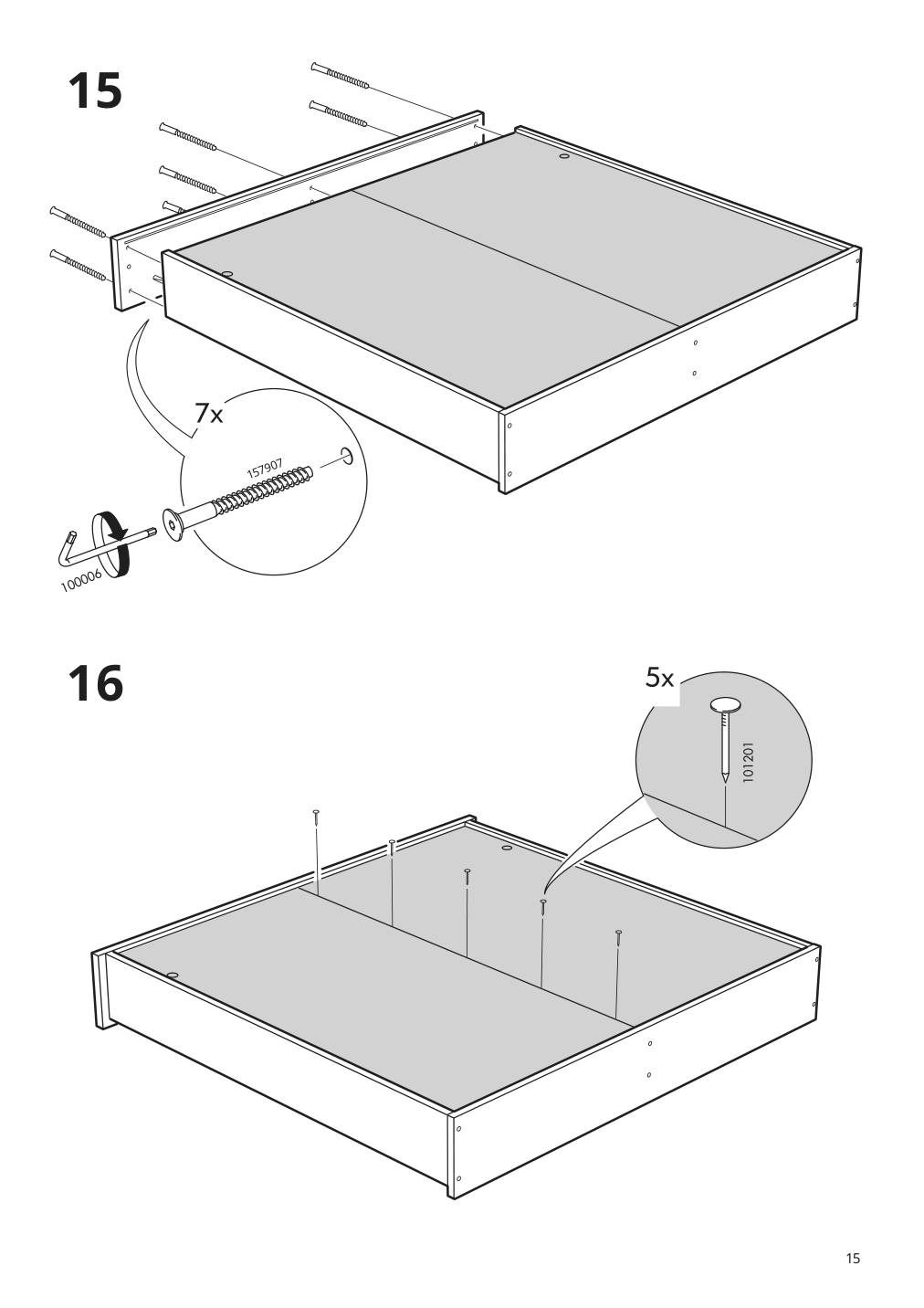 Assembly instructions for IKEA Hemnes mirror cabinet with 2 doors white | Page 15 - IKEA HEMNES / RÄTTVIKEN bathroom furniture, set of 5 693.044.43