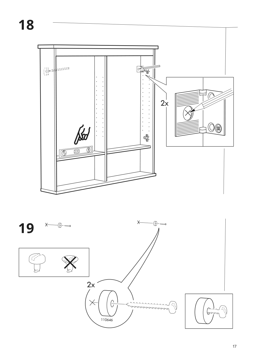 Assembly instructions for IKEA Hemnes mirror cabinet with 2 doors white | Page 17 - IKEA HEMNES / RÄTTVIKEN bathroom furniture, set of 5 693.044.43