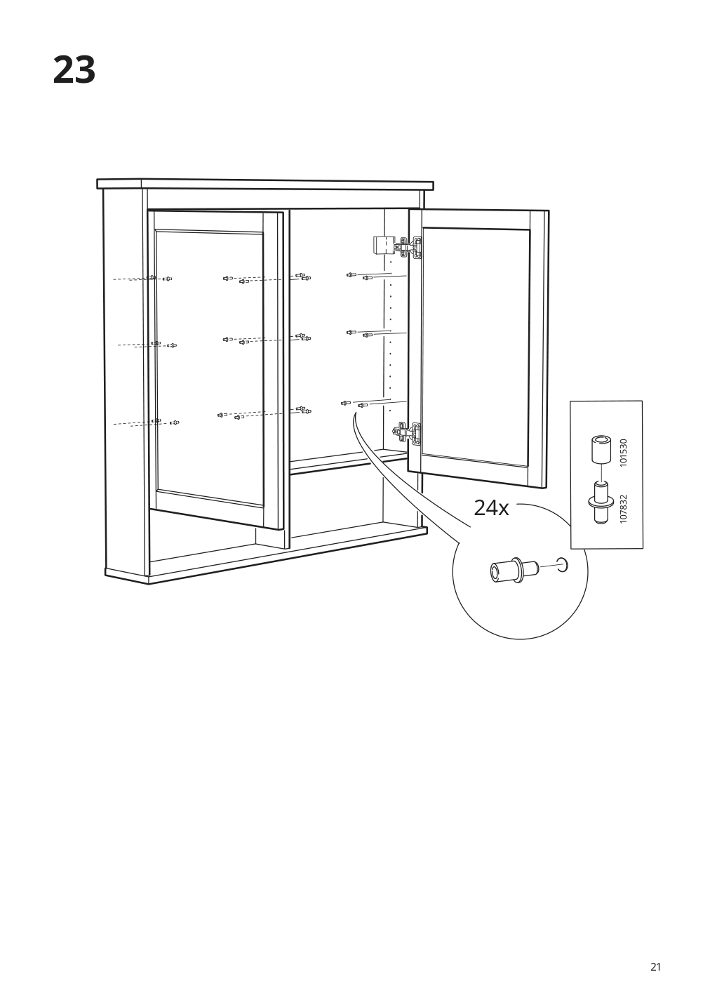 Assembly instructions for IKEA Hemnes mirror cabinet with 2 doors white | Page 21 - IKEA HEMNES / ODENSVIK bathroom furniture, set of 5 793.044.66