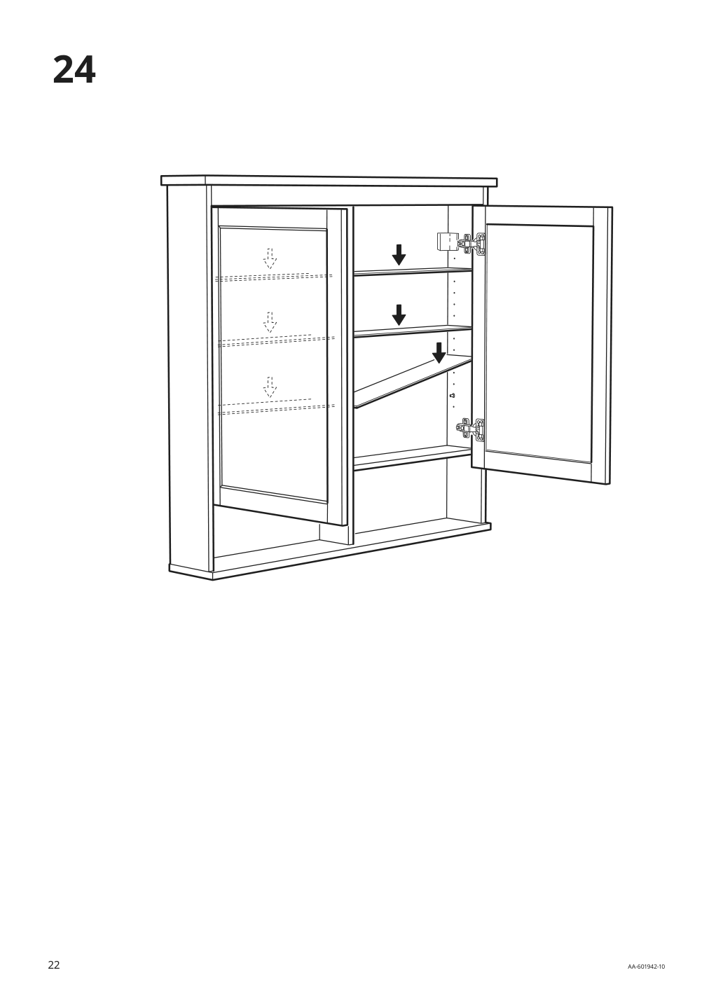 Assembly instructions for IKEA Hemnes mirror cabinet with 2 doors white | Page 22 - IKEA HEMNES / RÄTTVIKEN bathroom furniture, set of 5 693.044.43