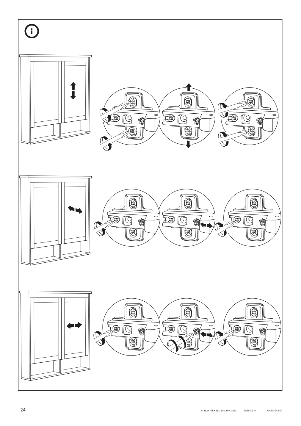 Assembly instructions for IKEA Hemnes mirror cabinet with 2 doors white | Page 24 - IKEA HEMNES / ODENSVIK bathroom furniture, set of 5 793.044.66