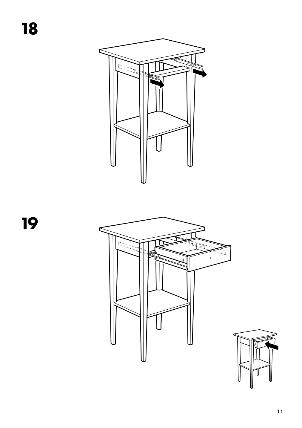 Assembly instructions for IKEA Hemnes nightstand black brown | Page 11 - IKEA HEMNES nightstand 901.212.34