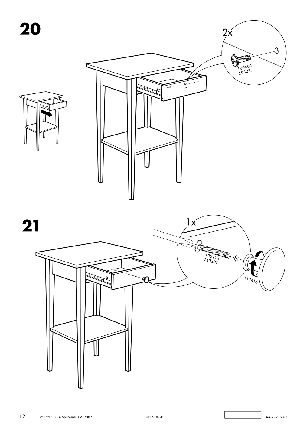 Assembly instructions for IKEA Hemnes nightstand black brown | Page 12 - IKEA HEMNES nightstand 901.212.34