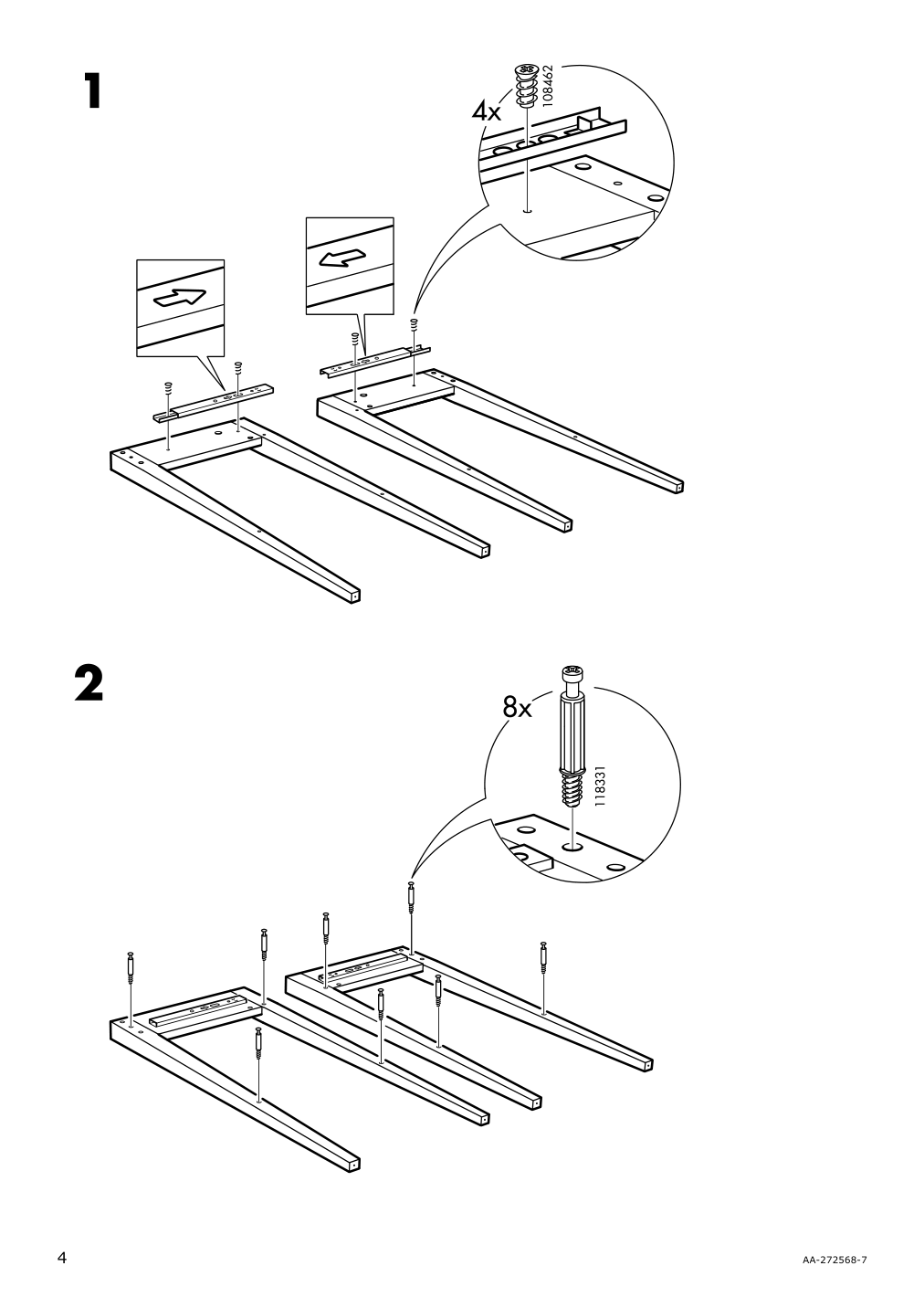 Assembly instructions for IKEA Hemnes nightstand black brown | Page 4 - IKEA HEMNES nightstand 901.212.34