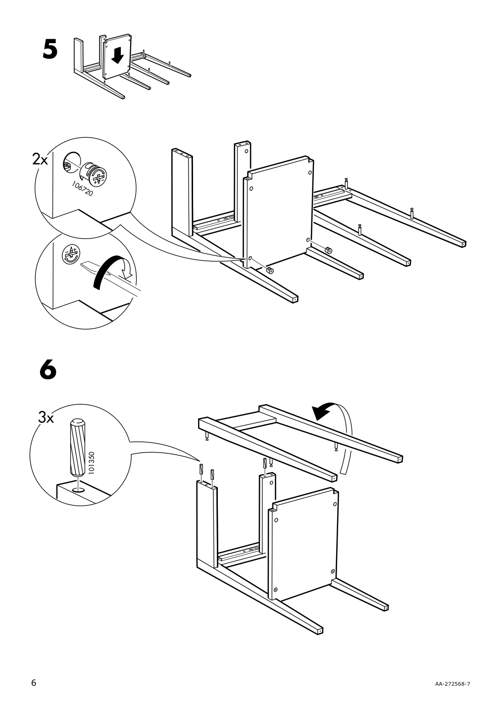 Assembly instructions for IKEA Hemnes nightstand black brown | Page 6 - IKEA HEMNES nightstand 901.212.34