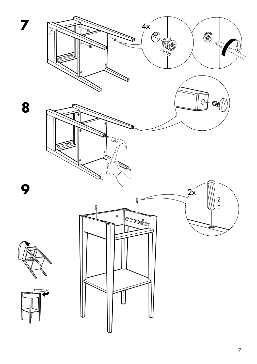 Assembly instructions for IKEA Hemnes nightstand black brown | Page 7 - IKEA HEMNES nightstand 901.212.34