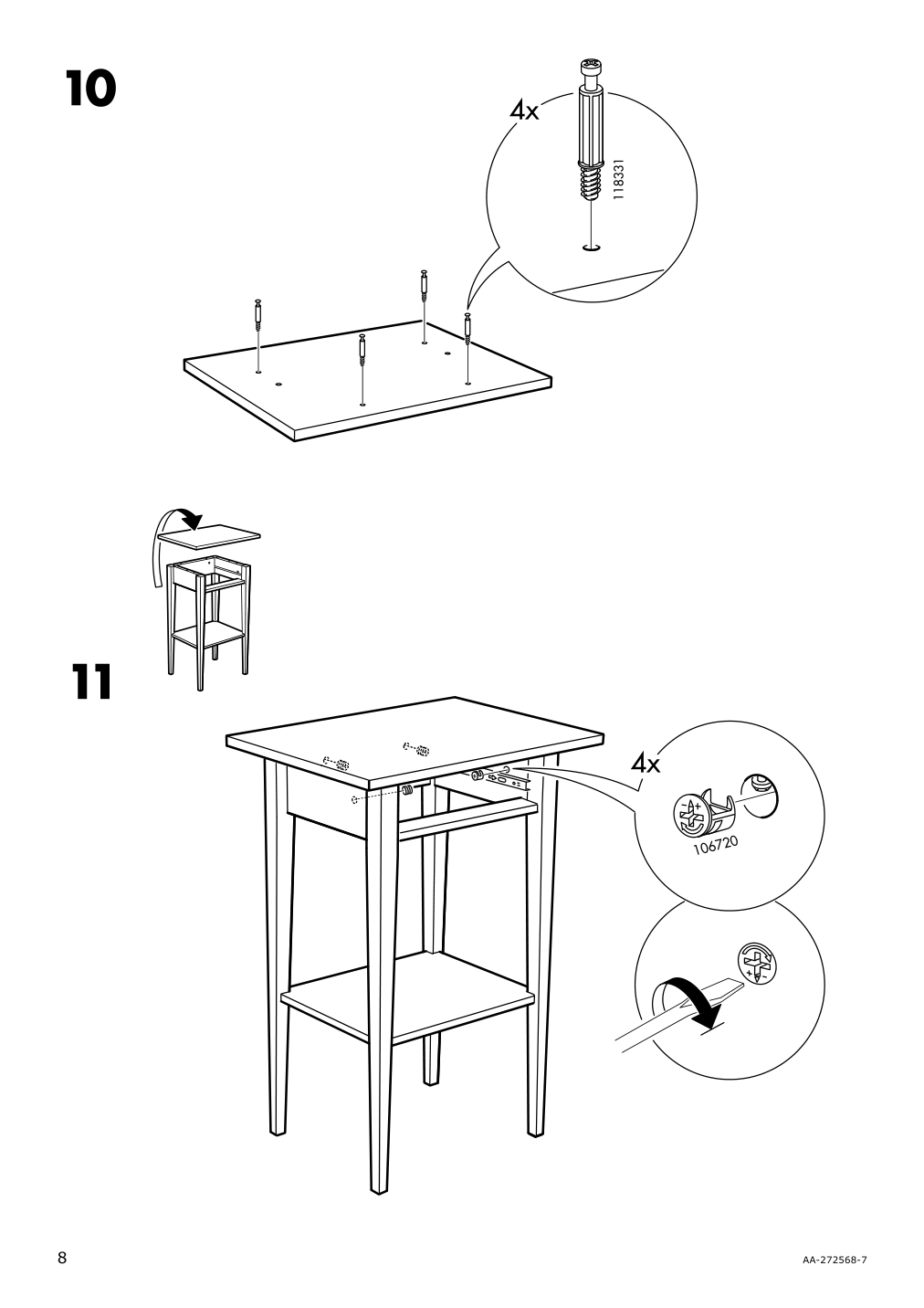 Assembly instructions for IKEA Hemnes nightstand black brown | Page 8 - IKEA HEMNES nightstand 901.212.34