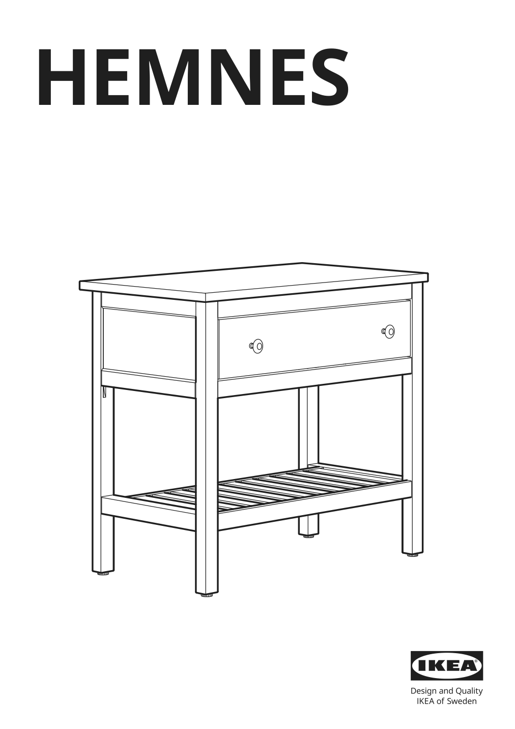 Assembly instructions for IKEA Hemnes open sink cabinet with 1 drawer gray | Page 1 - IKEA HEMNES / TÖRNVIKEN bathroom furniture, set of 4 493.898.48