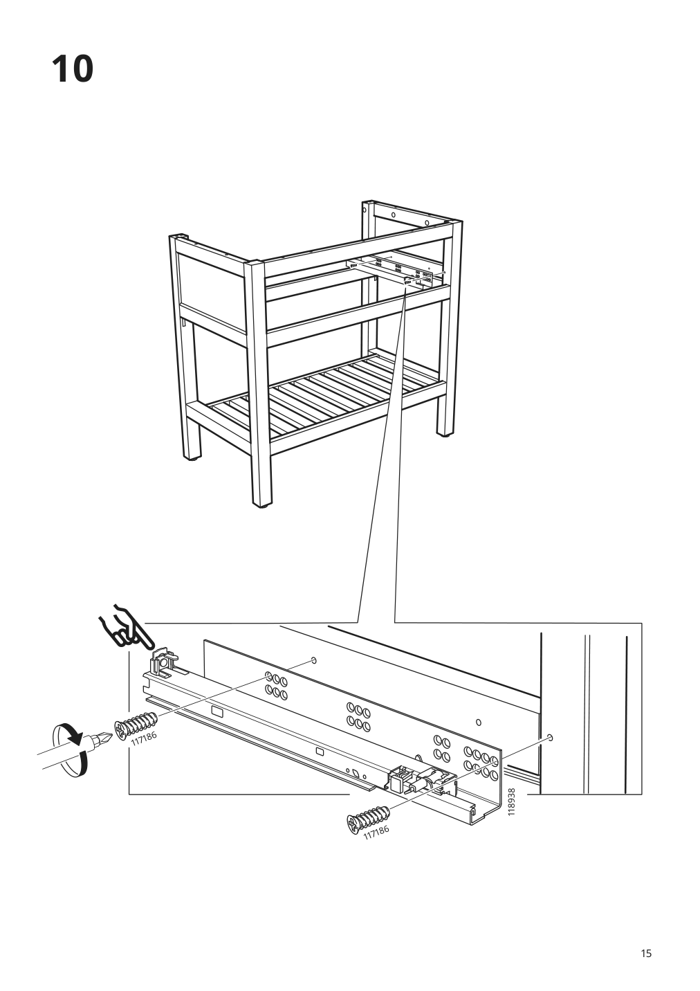 Assembly instructions for IKEA Hemnes open sink cabinet with 1 drawer gray | Page 15 - IKEA HEMNES / TÖRNVIKEN open sink cabinet with 17¾" sink 592.988.19