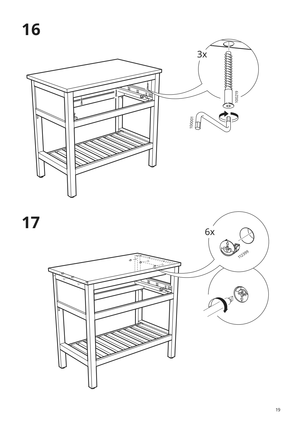 Assembly instructions for IKEA Hemnes open sink cabinet with 1 drawer gray | Page 19 - IKEA HEMNES / TÖRNVIKEN open sink cabinet with 17¾" sink 592.988.19