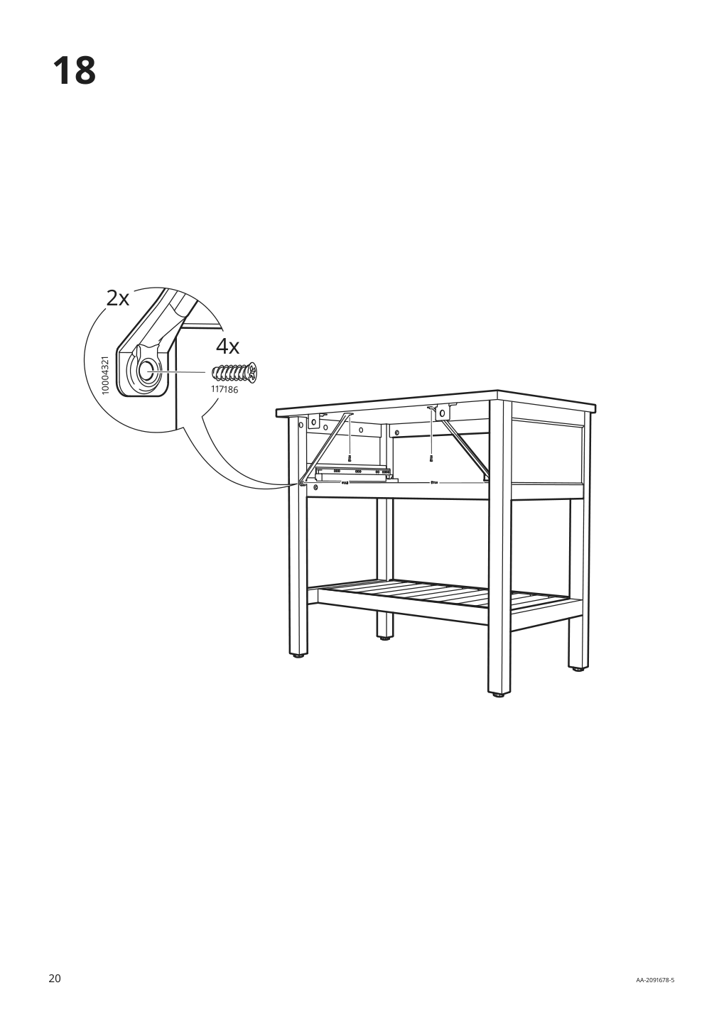 Assembly instructions for IKEA Hemnes open sink cabinet with 1 drawer gray | Page 20 - IKEA HEMNES / TÖRNVIKEN bathroom furniture, set of 4 493.898.48