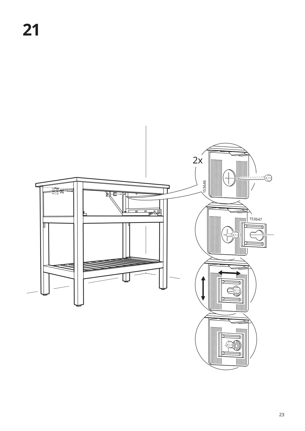 Assembly instructions for IKEA Hemnes open sink cabinet with 1 drawer gray | Page 23 - IKEA HEMNES / TÖRNVIKEN open sink cabinet with 17¾" sink 592.988.19