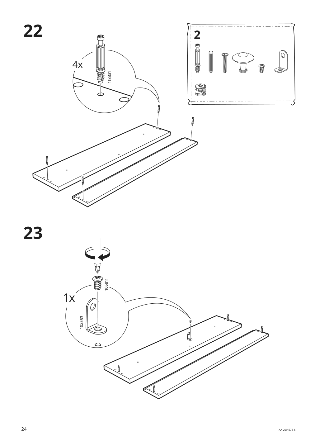 Assembly instructions for IKEA Hemnes open sink cabinet with 1 drawer gray | Page 24 - IKEA HEMNES / TÖRNVIKEN open sink cabinet with 17¾" sink 592.988.19