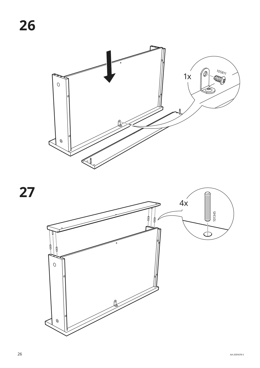 Assembly instructions for IKEA Hemnes open sink cabinet with 1 drawer gray | Page 26 - IKEA HEMNES / TÖRNVIKEN open sink cabinet with 17¾" sink 592.988.19