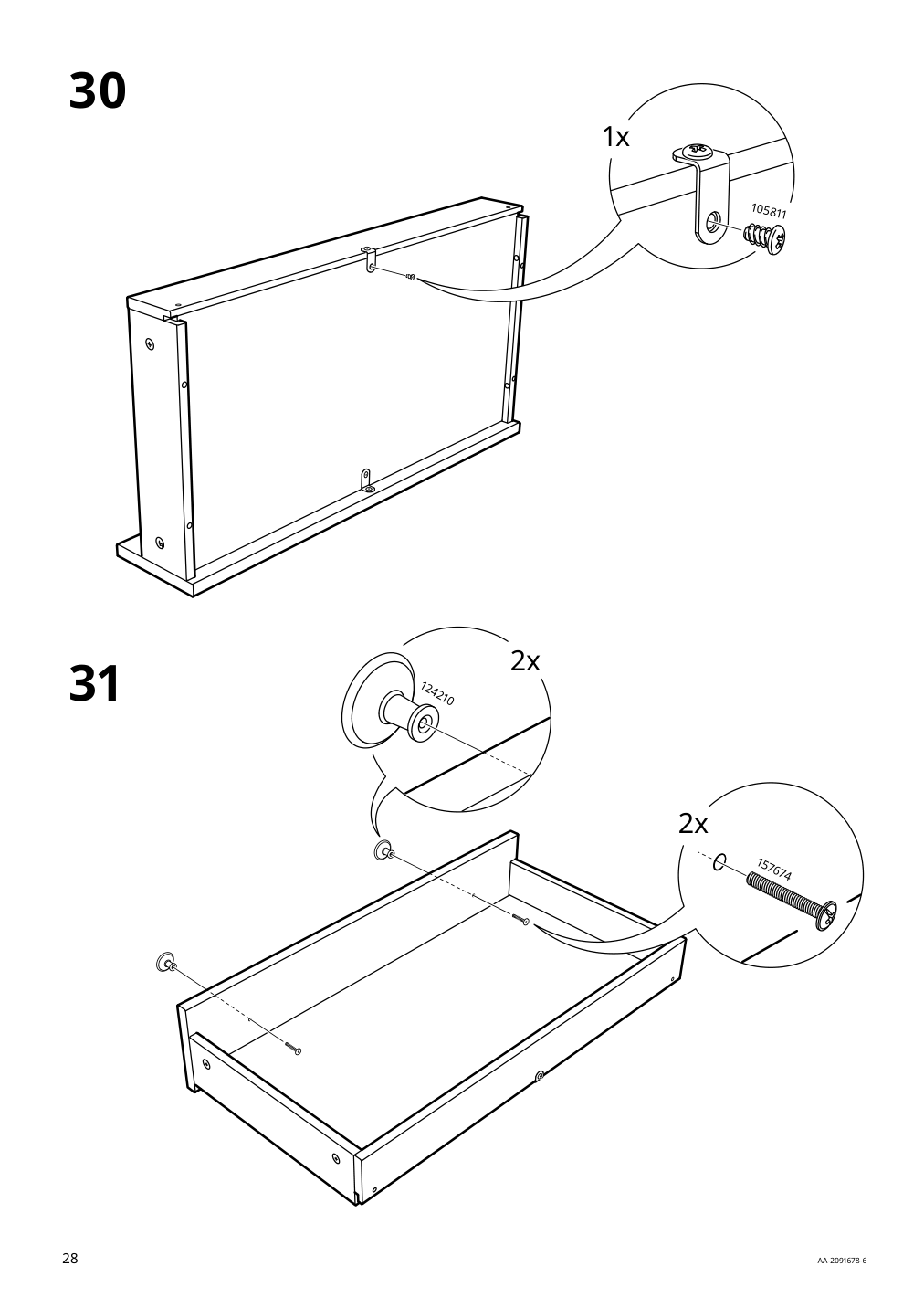 Assembly instructions for IKEA Hemnes open sink cabinet with 1 drawer gray | Page 28 - IKEA HEMNES open sink cabinet with 1 drawer 004.294.12