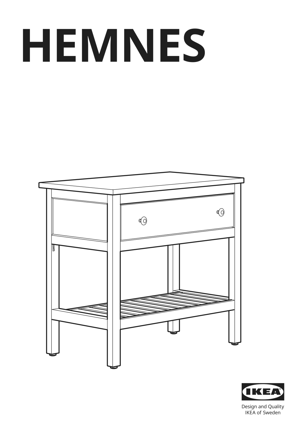 Assembly instructions for IKEA Hemnes open sink cabinet with 1 drawer white | Page 1 - IKEA HEMNES / TÖRNVIKEN bathroom furniture, set of 4 293.361.01