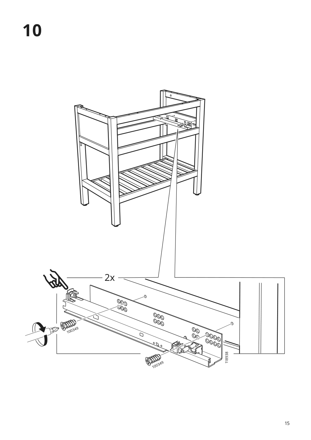 Assembly instructions for IKEA Hemnes open sink cabinet with 1 drawer white | Page 15 - IKEA HEMNES / TÖRNVIKEN bathroom furniture, set of 4 293.361.01