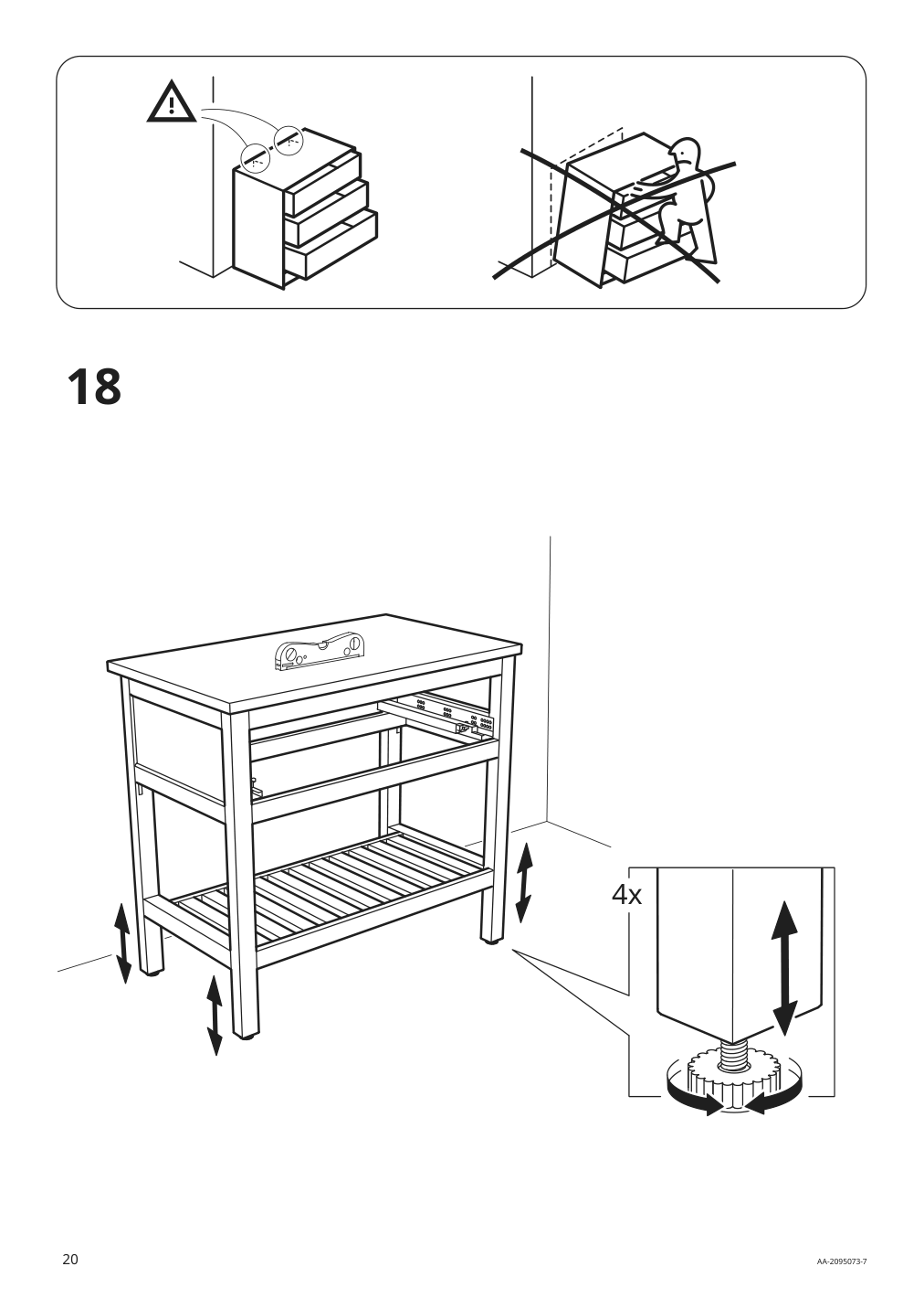 Assembly instructions for IKEA Hemnes open sink cabinet with 1 drawer white | Page 20 - IKEA HEMNES / TÖRNVIKEN bathroom furniture, set of 4 293.361.01