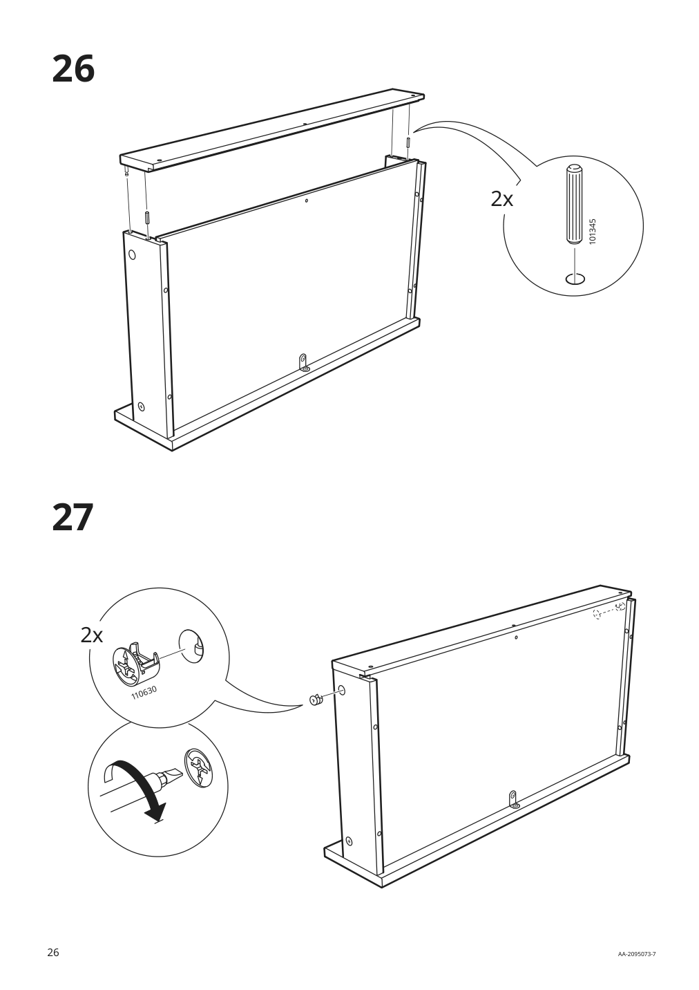 Assembly instructions for IKEA Hemnes open sink cabinet with 1 drawer white | Page 26 - IKEA HEMNES / TÖRNVIKEN bathroom furniture, set of 4 293.361.01