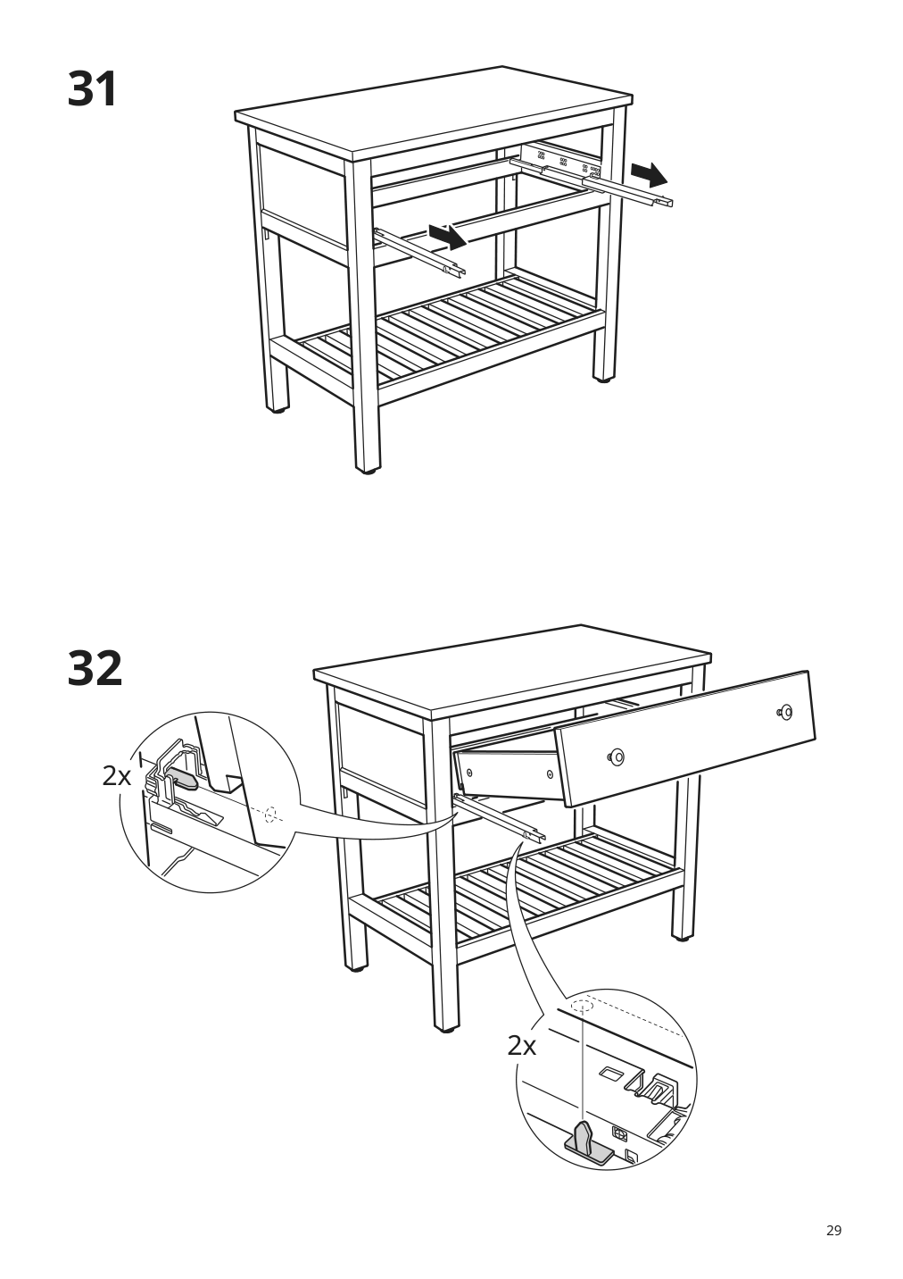 Assembly instructions for IKEA Hemnes open sink cabinet with 1 drawer white | Page 29 - IKEA HEMNES / TÖRNVIKEN bathroom furniture, set of 4 293.361.01