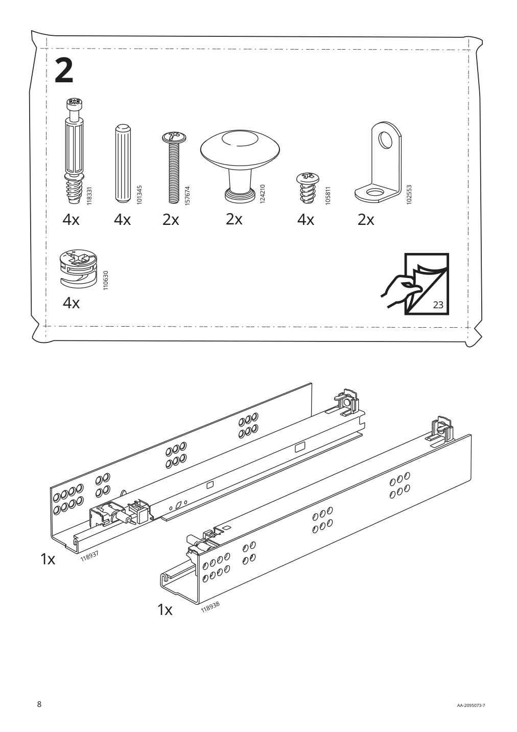 Assembly instructions for IKEA Hemnes open sink cabinet with 1 drawer white | Page 8 - IKEA HEMNES / TÖRNVIKEN bathroom furniture, set of 4 293.361.01