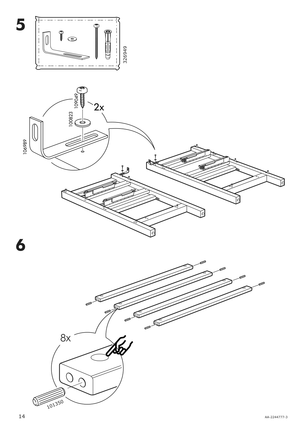 Assembly instructions for IKEA Hemnes open sink cabinet with 2 drawers gray | Page 14 - IKEA HEMNES / ODENSVIK open sink cabinet with 2 drawers 894.772.73