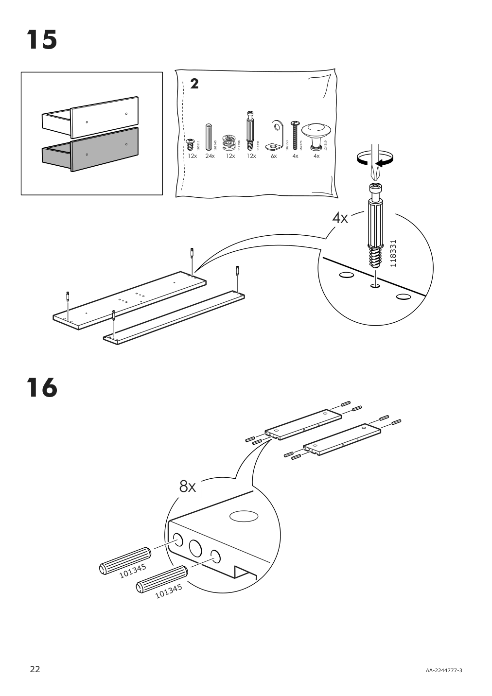 Assembly instructions for IKEA Hemnes open sink cabinet with 2 drawers gray | Page 22 - IKEA HEMNES / ODENSVIK open sink cabinet with 2 drawers 894.772.73