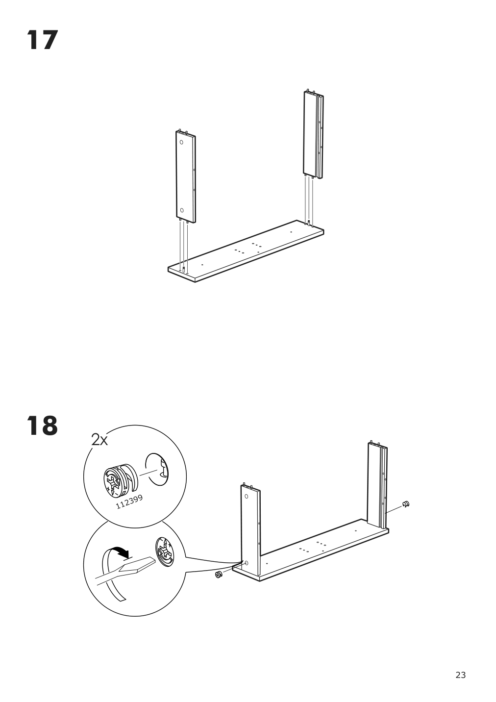 Assembly instructions for IKEA Hemnes open sink cabinet with 2 drawers gray | Page 23 - IKEA HEMNES open sink cabinet with 2 drawers 104.971.70