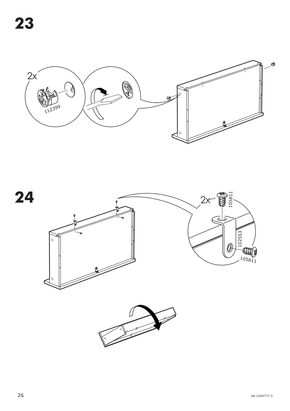 Assembly instructions for IKEA Hemnes open sink cabinet with 2 drawers gray | Page 26 - IKEA HEMNES open sink cabinet with 2 drawers 104.971.70