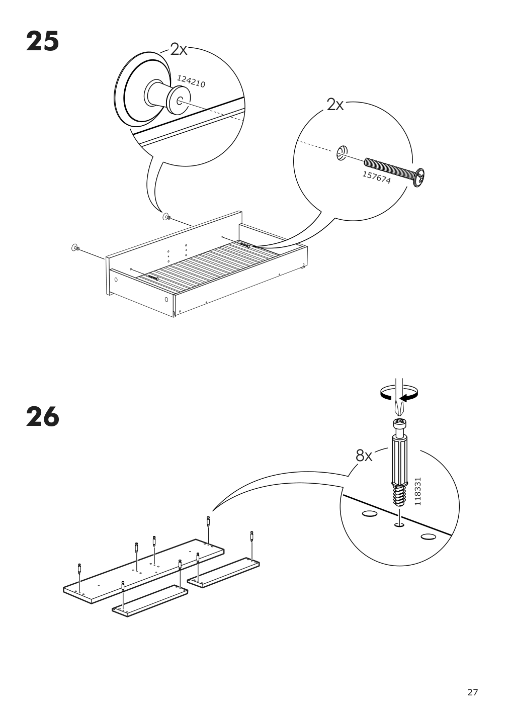 Assembly instructions for IKEA Hemnes open sink cabinet with 2 drawers gray | Page 27 - IKEA HEMNES open sink cabinet with 2 drawers 104.971.70