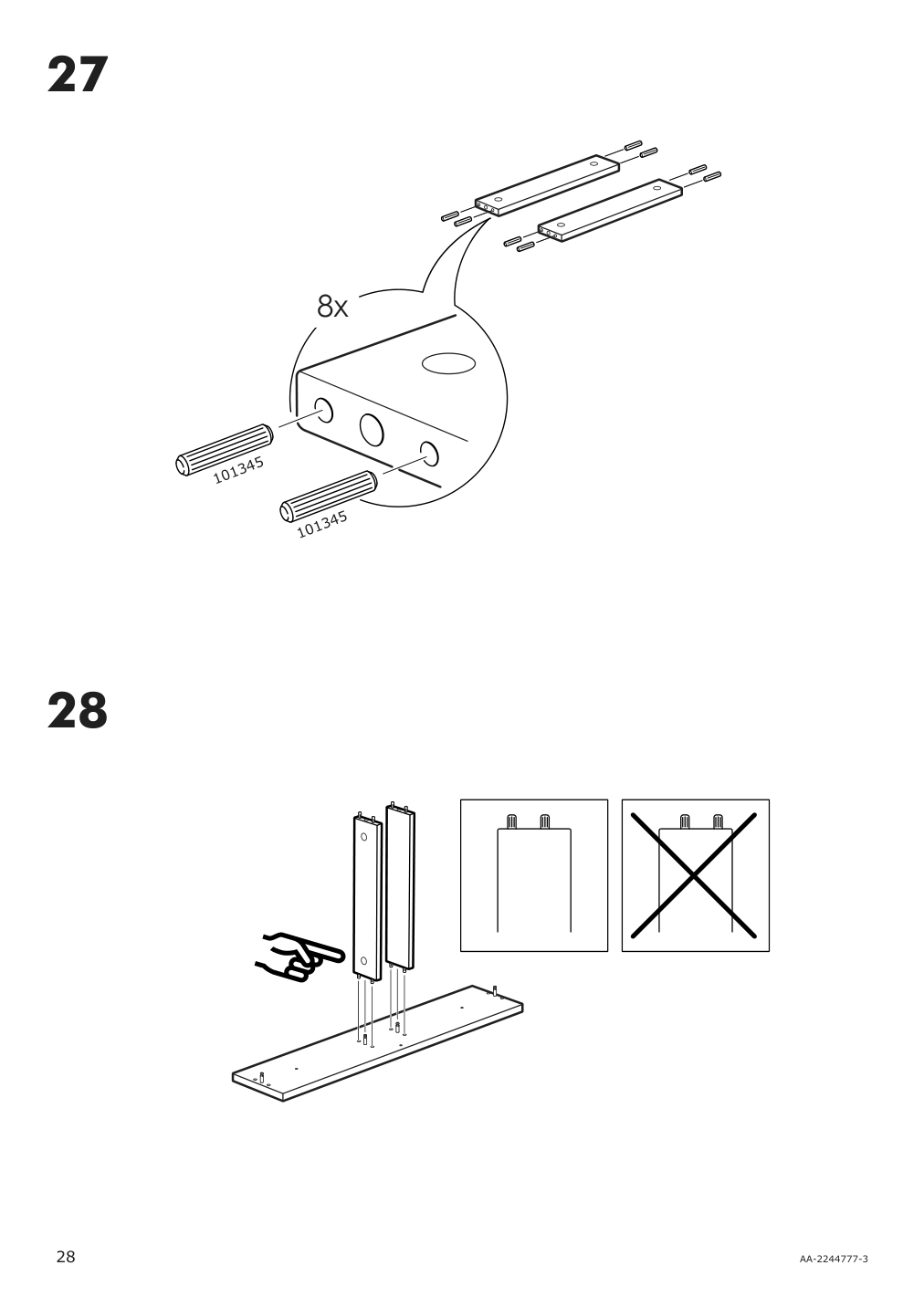 Assembly instructions for IKEA Hemnes open sink cabinet with 2 drawers gray | Page 28 - IKEA HEMNES / ODENSVIK open sink cabinet with 2 drawers 894.772.73