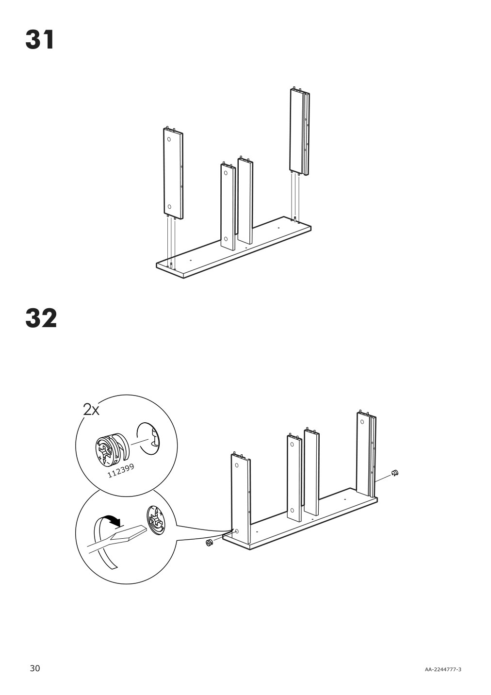 Assembly instructions for IKEA Hemnes open sink cabinet with 2 drawers gray | Page 30 - IKEA HEMNES open sink cabinet with 2 drawers 104.971.70