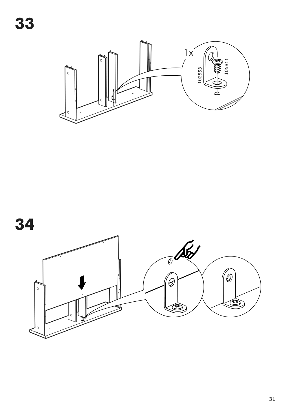 Assembly instructions for IKEA Hemnes open sink cabinet with 2 drawers gray | Page 31 - IKEA HEMNES open sink cabinet with 2 drawers 104.971.70