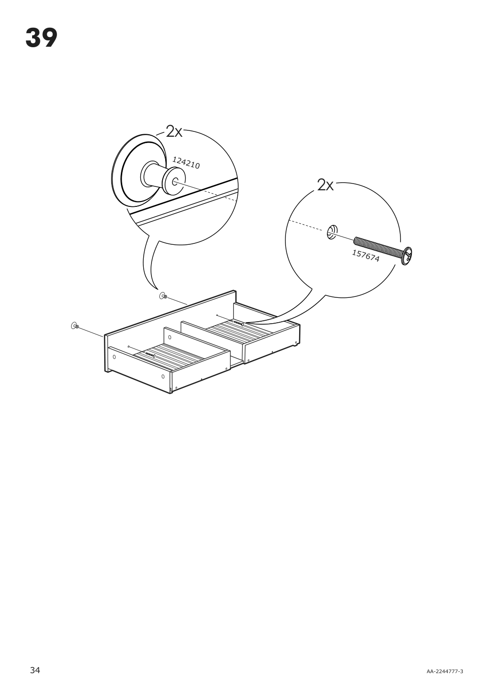 Assembly instructions for IKEA Hemnes open sink cabinet with 2 drawers gray | Page 34 - IKEA HEMNES open sink cabinet with 2 drawers 104.971.70