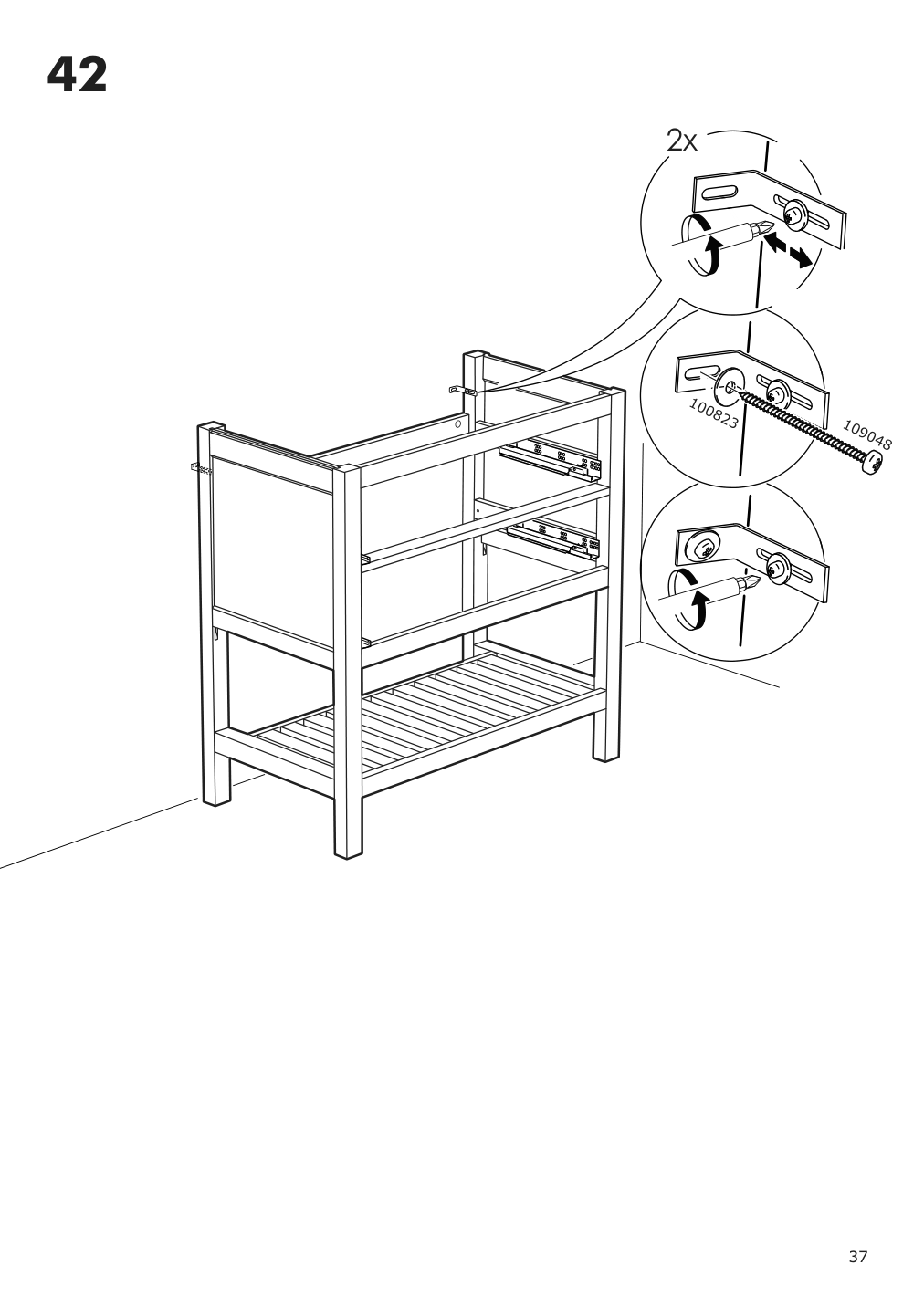 Assembly instructions for IKEA Hemnes open sink cabinet with 2 drawers gray | Page 37 - IKEA HEMNES open sink cabinet with 2 drawers 104.971.70