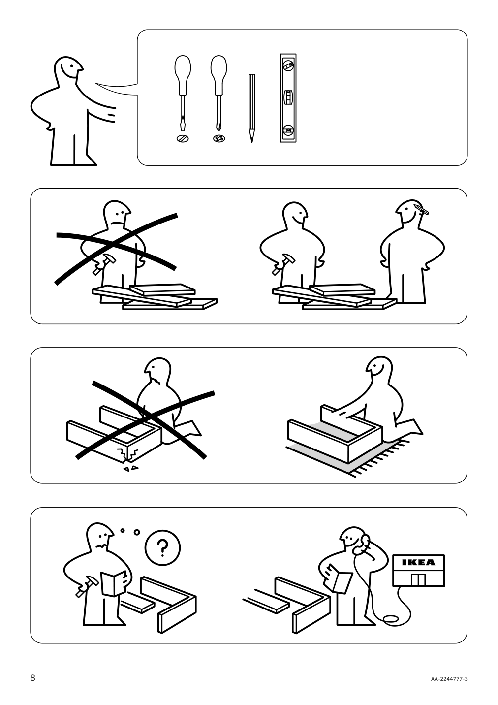 Assembly instructions for IKEA Hemnes open sink cabinet with 2 drawers gray | Page 8 - IKEA HEMNES open sink cabinet with 2 drawers 104.971.70