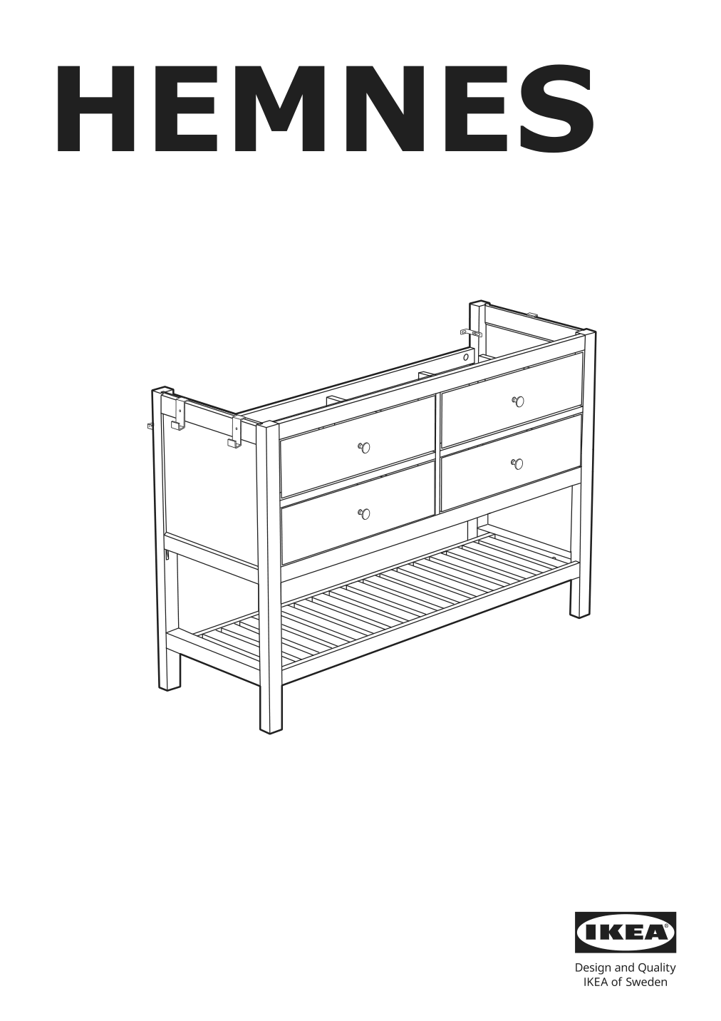 Assembly instructions for IKEA Hemnes open wash stand with 4 drawers gray | Page 1 - IKEA HEMNES open wash-stand with 4 drawers 704.971.67